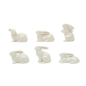 Set of 6 ceramic bunnies