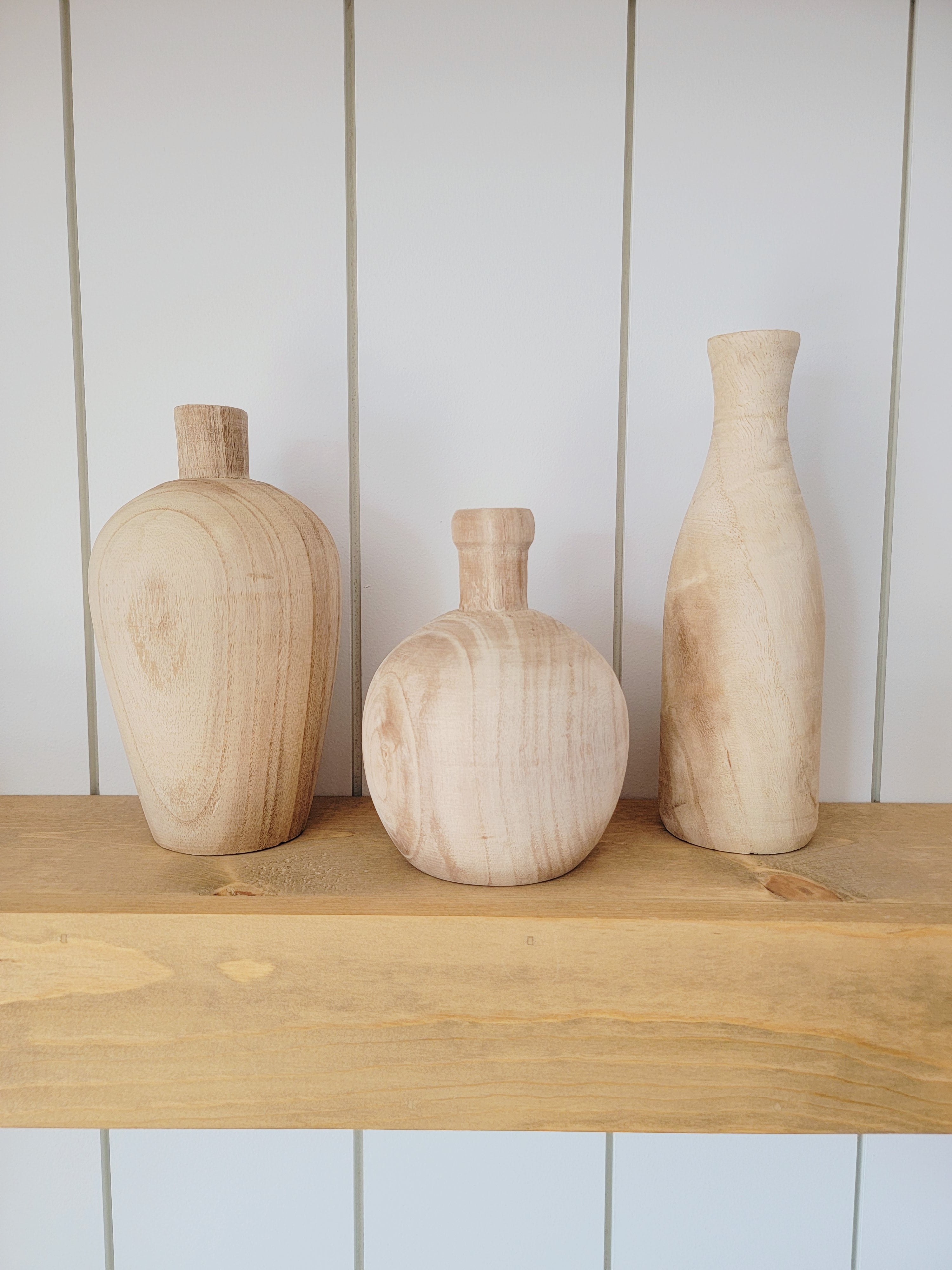 Wood vases 3 styles