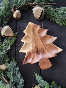 Wood Christmas tree bowl
