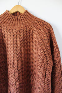 Rust chunky knit sweater