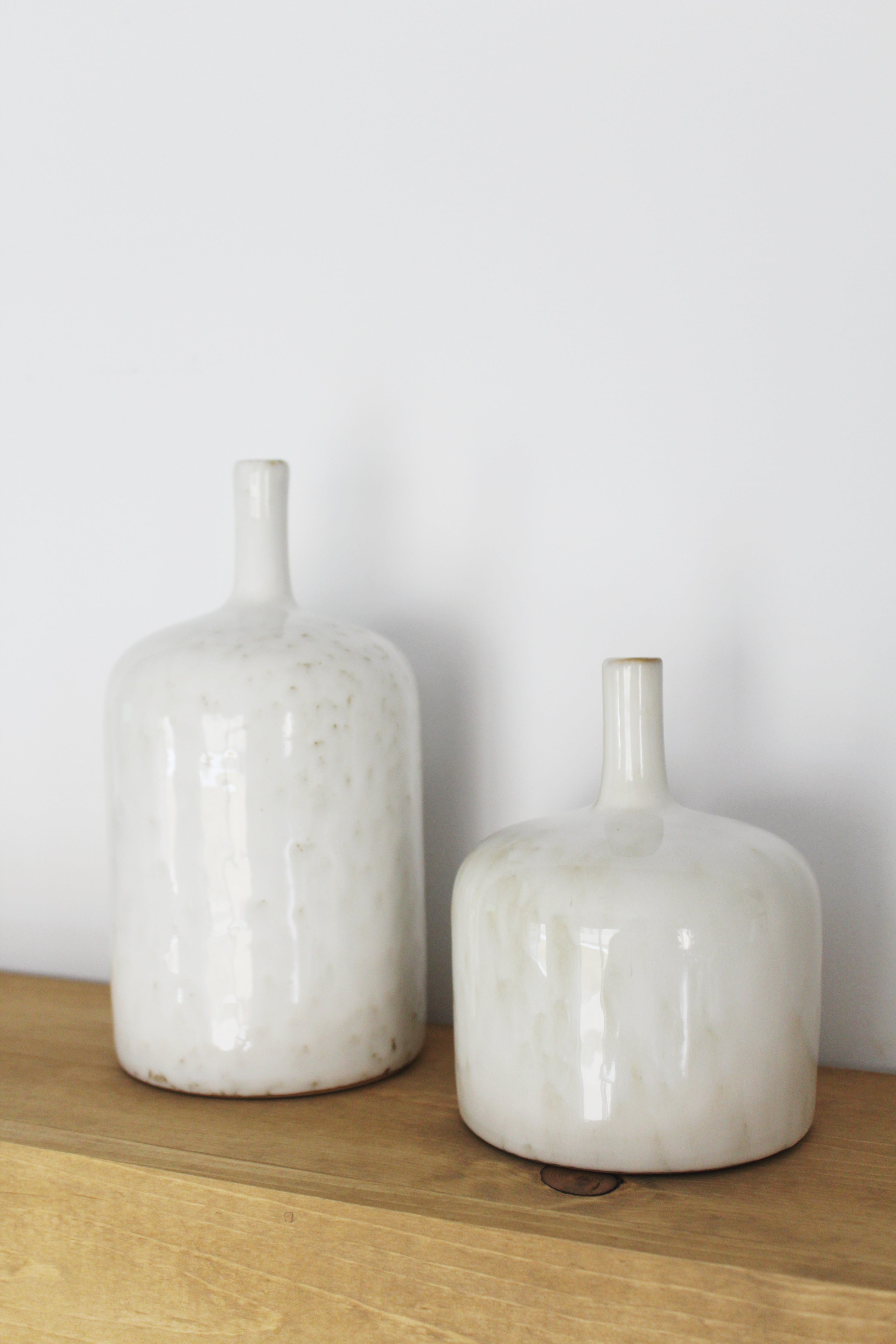 Medium white glaze vase