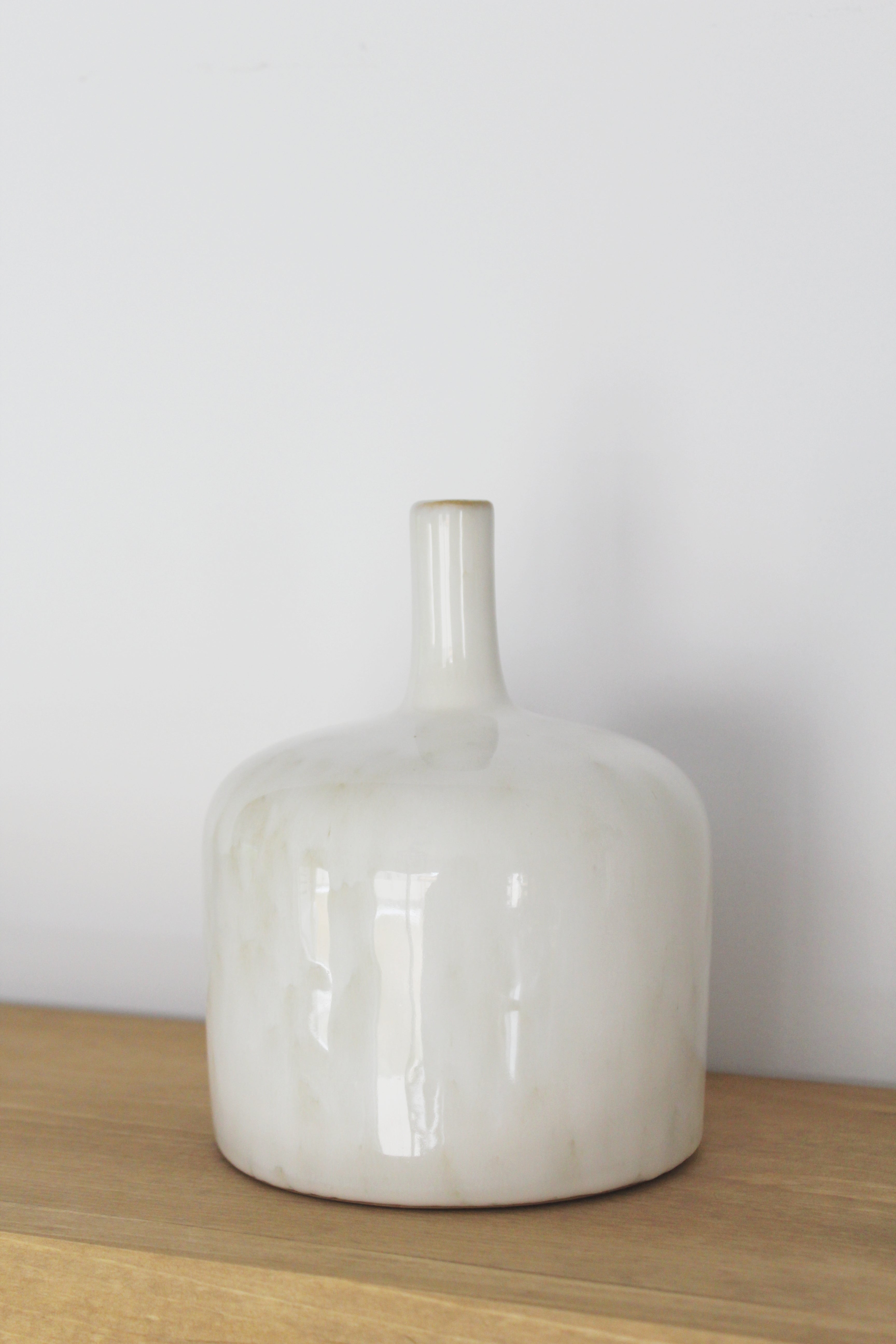 Small white glaze vase