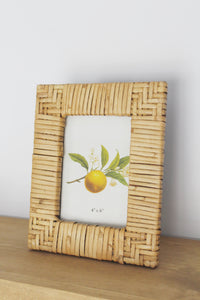 Rattan picture frame